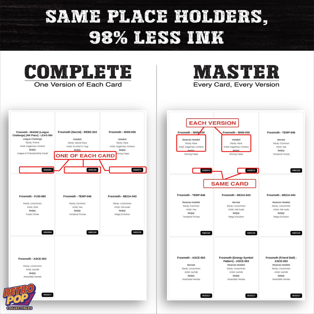 Ink saver greyscale Frosmoth placeholder sheet - 98 percent less ink