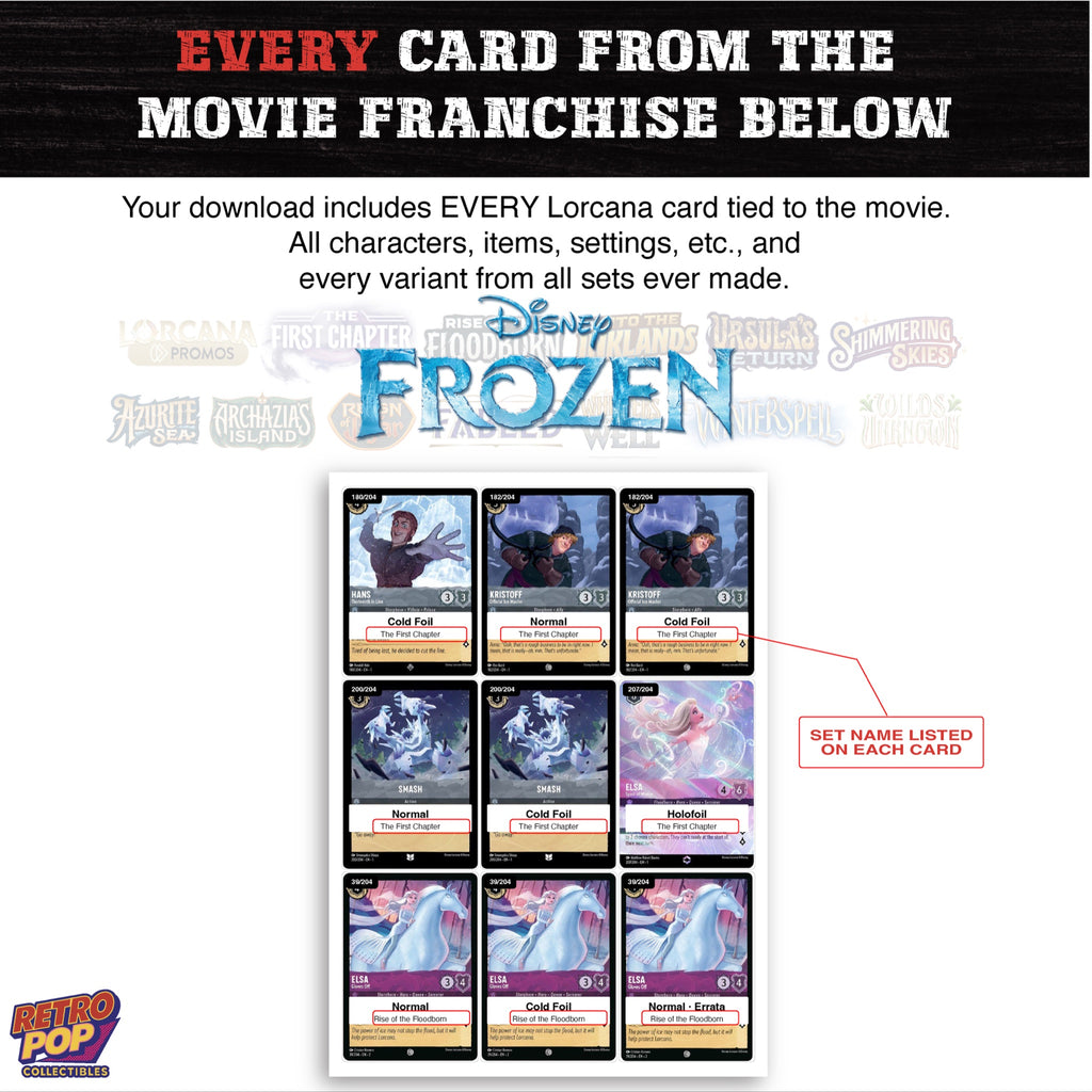 Frozen Disney Lorcana binder placeholders printable PDF - image 2