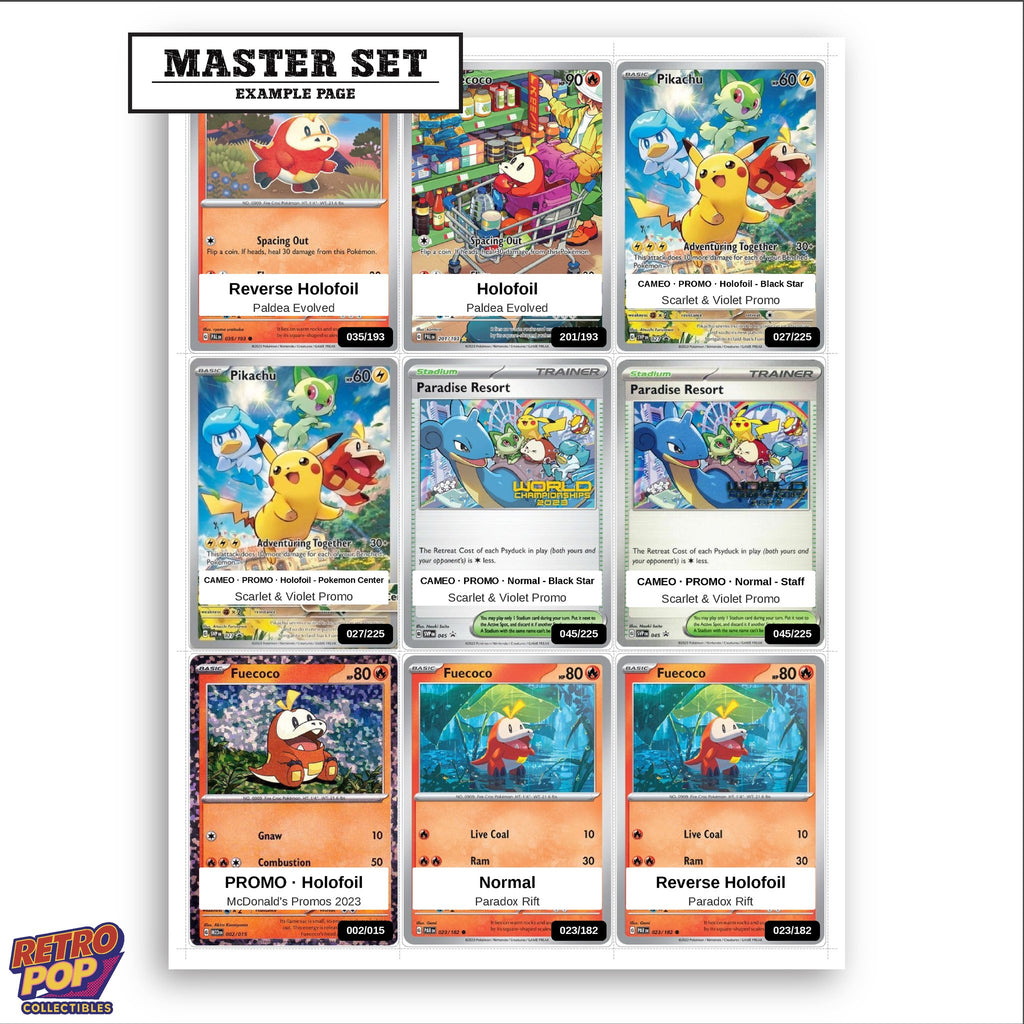 Printed Fuecoco Pokemon placeholders in binder - real photo 3