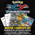 Furious Fists Pokemon binder placeholders printable PDF - includes M Lucario EX (Secret)