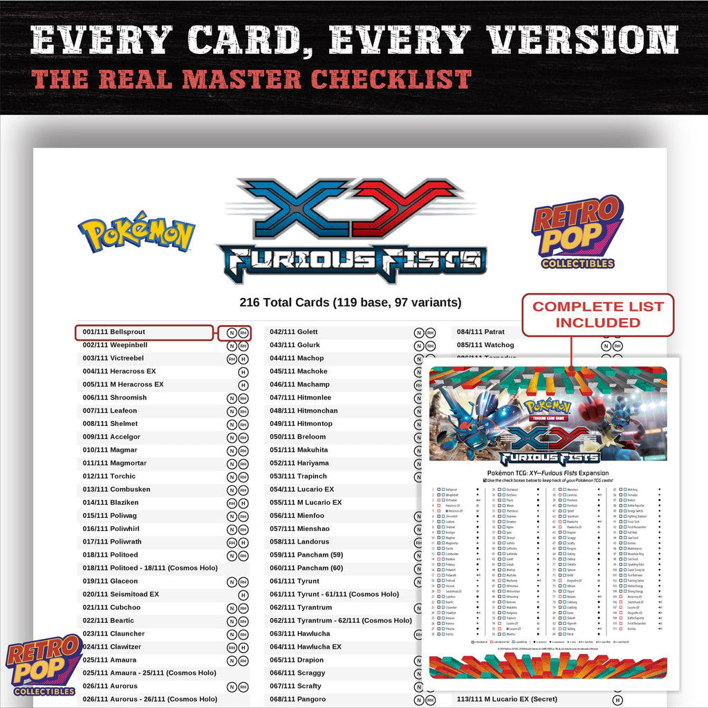 Furious Fists Pokemon card checklist PDF preview
