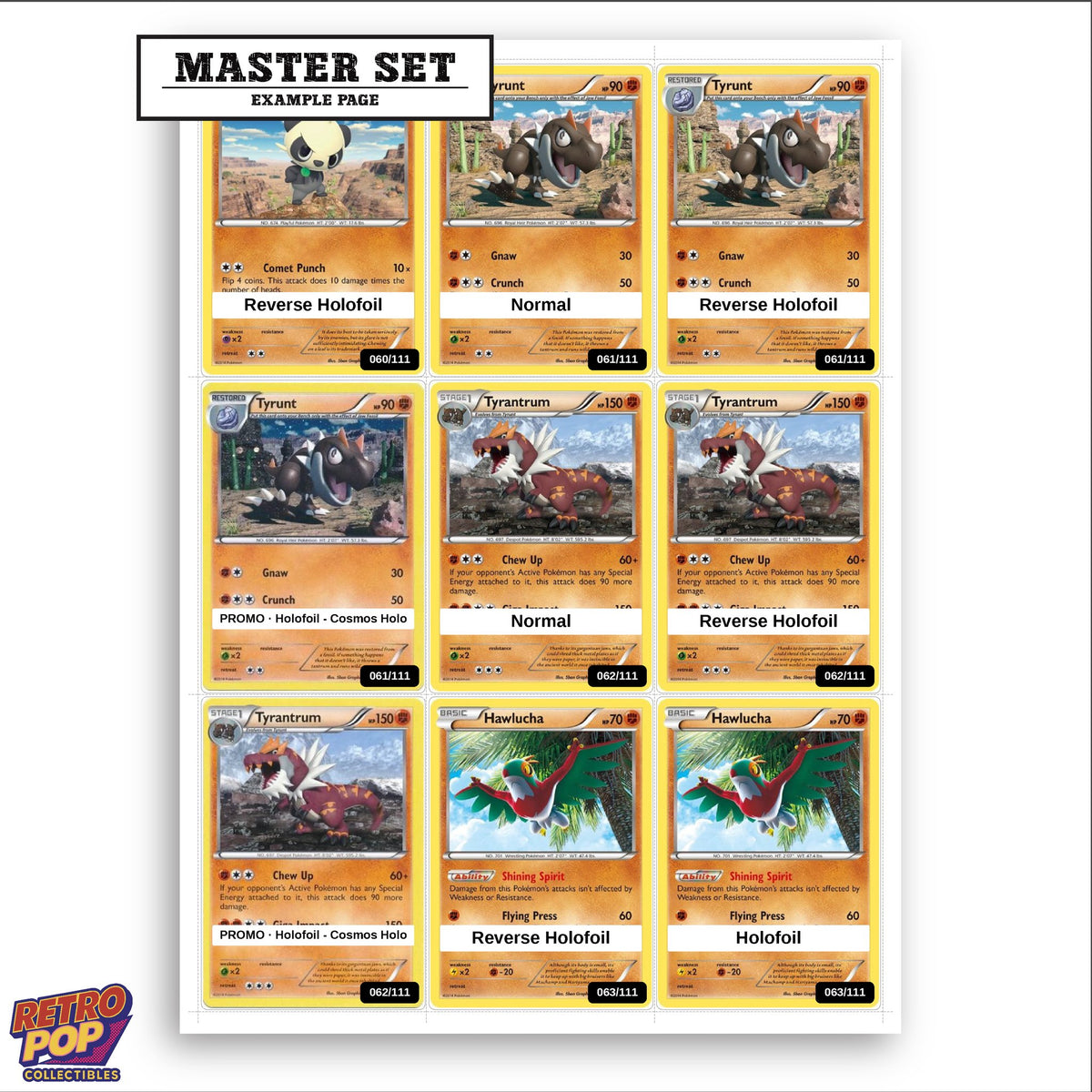 Printed Furious Fists placeholders in binder - real photo 3