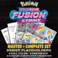 Fusion Strike Pokemon binder placeholders printable PDF - includes Gengar VMAX (Alternate Art Secret)