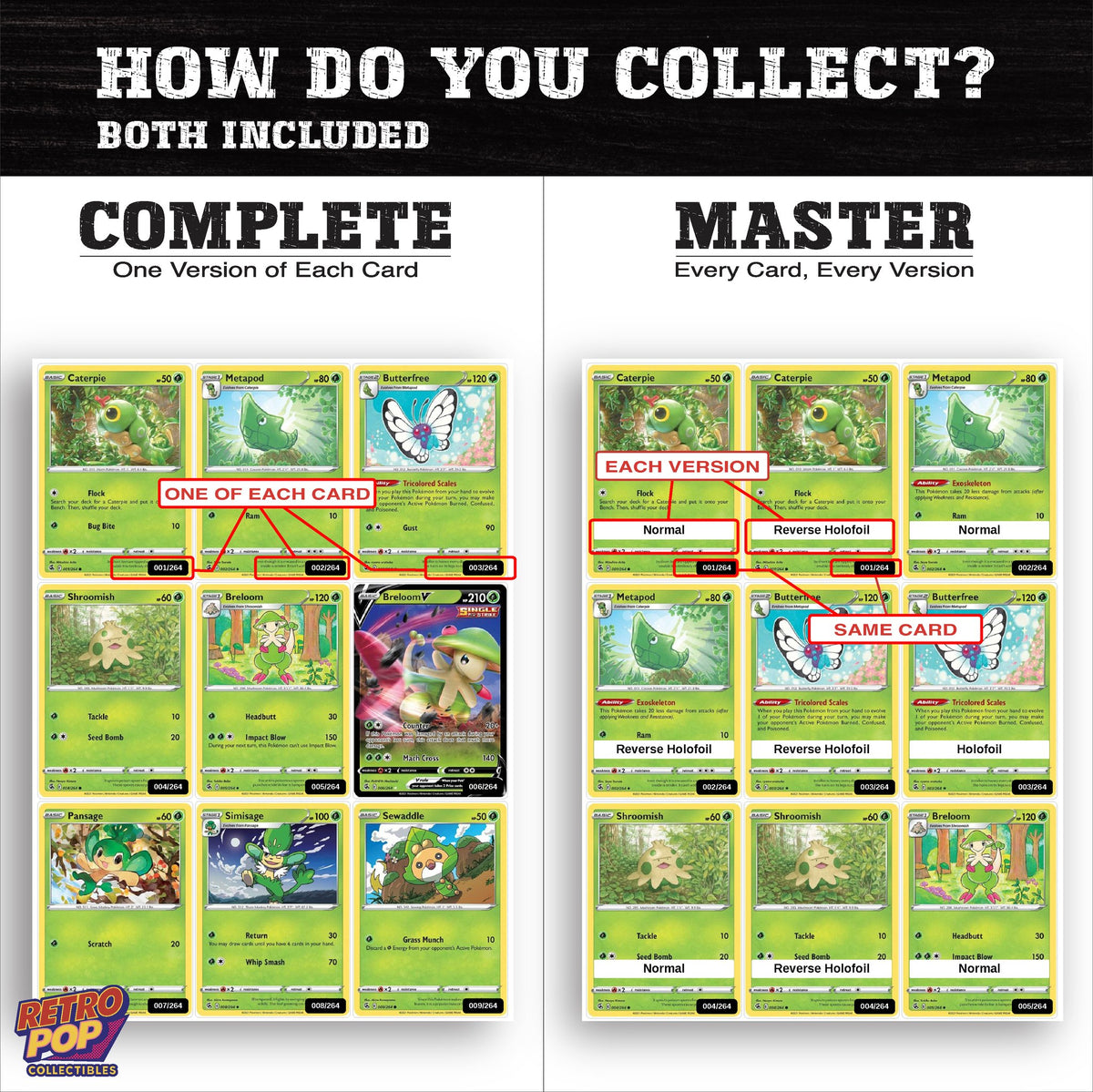 Complete Set vs Master Set versions of Fusion Strike binder placeholders