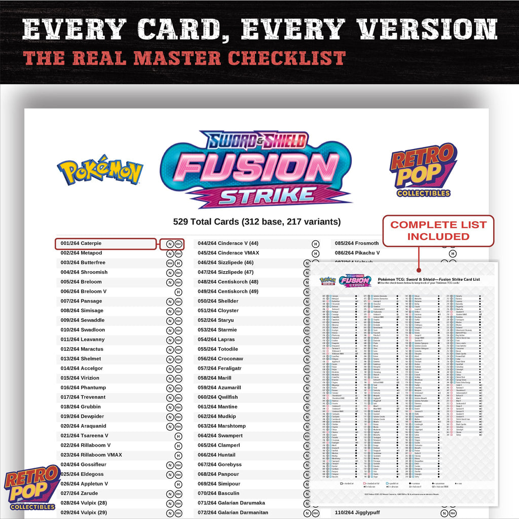 Fusion Strike Pokemon card checklist PDF preview