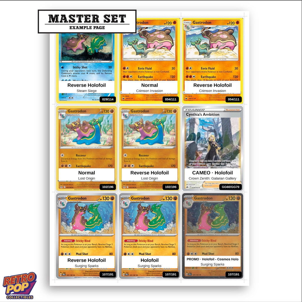 Printed Gastrodon Pokemon placeholders in binder - real photo 3
