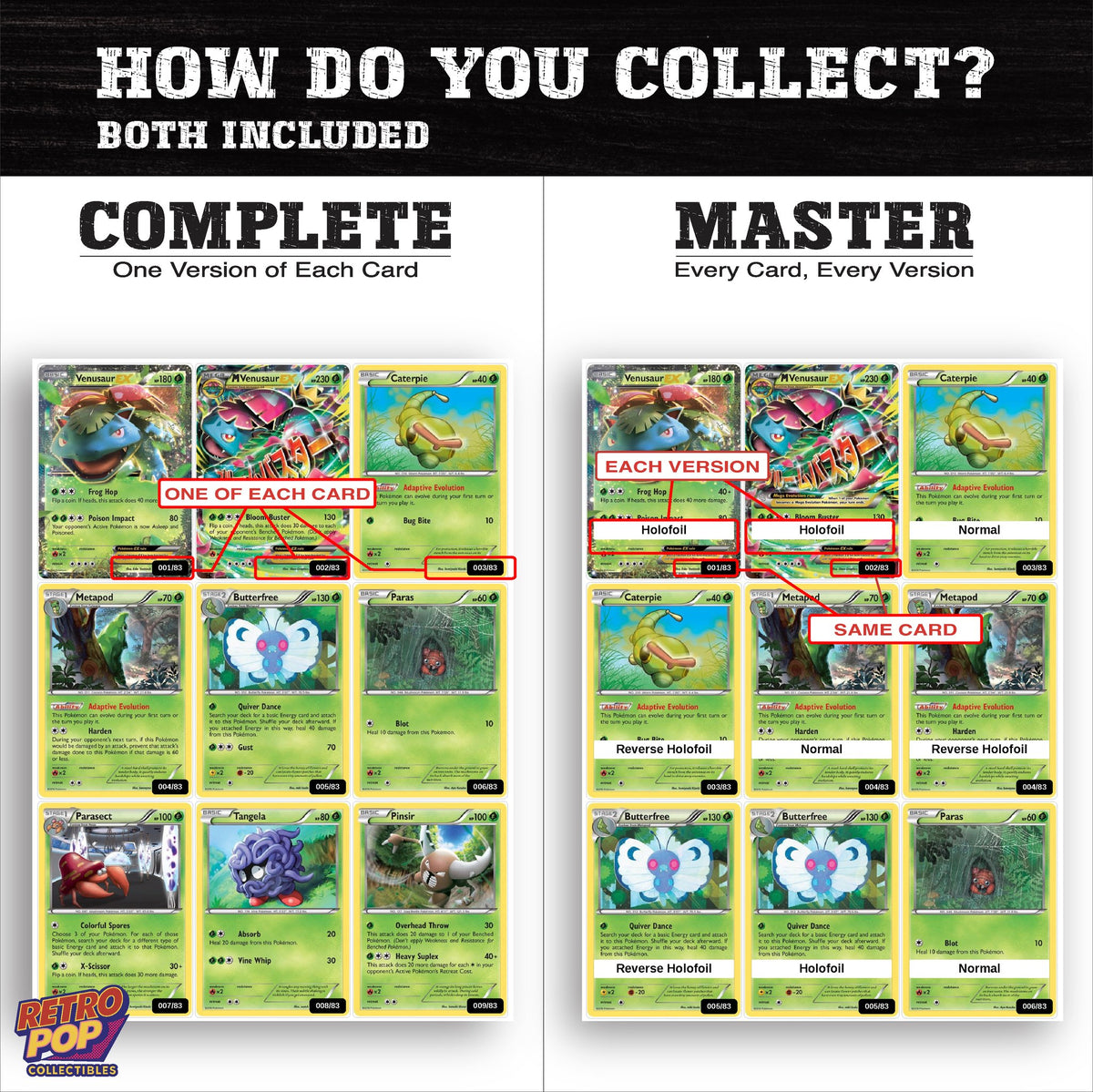 Complete Set vs Master Set versions of Generations binder placeholders