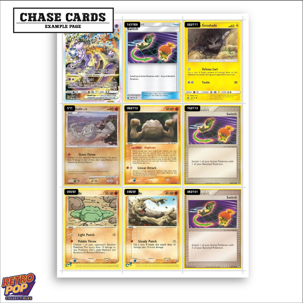 Printed Geodude Pokemon placeholders in binder - real photo 2
