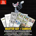 Every Glameow Pokemon card ever made - master set binder placeholders with Glameow