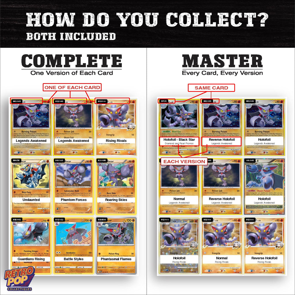 Complete Set vs Master Set versions of the Gliscor binder placeholders