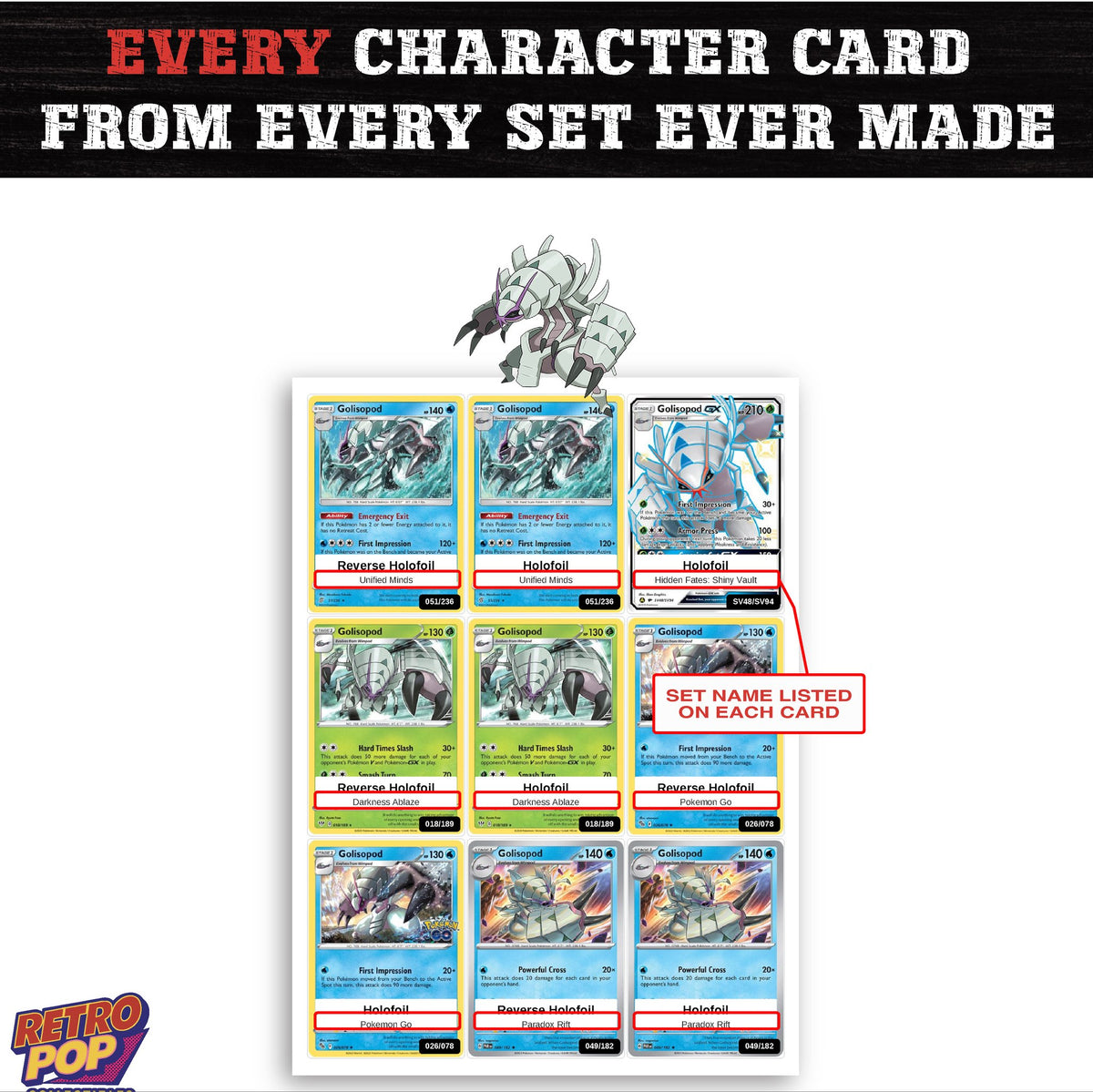 Golisopod card collection preview - every set Golisopod appears in