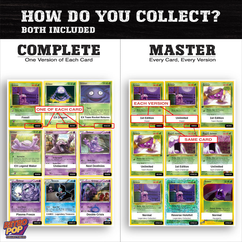 Complete Set vs Master Set versions of the Grimer binder placeholders