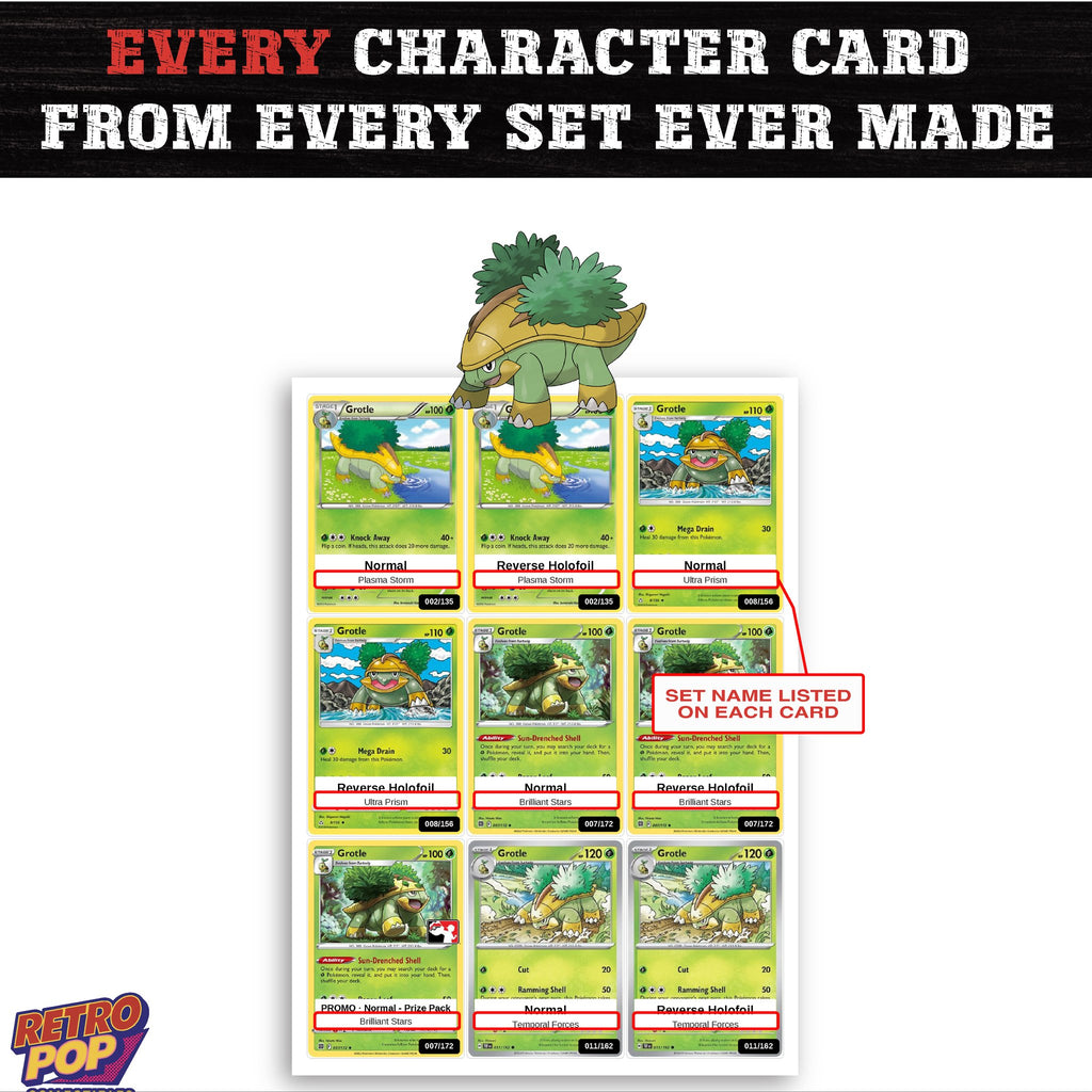 Grotle card collection preview - every set Grotle appears in