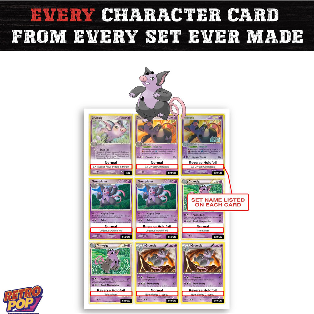 Grumpig card collection preview - every set Grumpig appears in