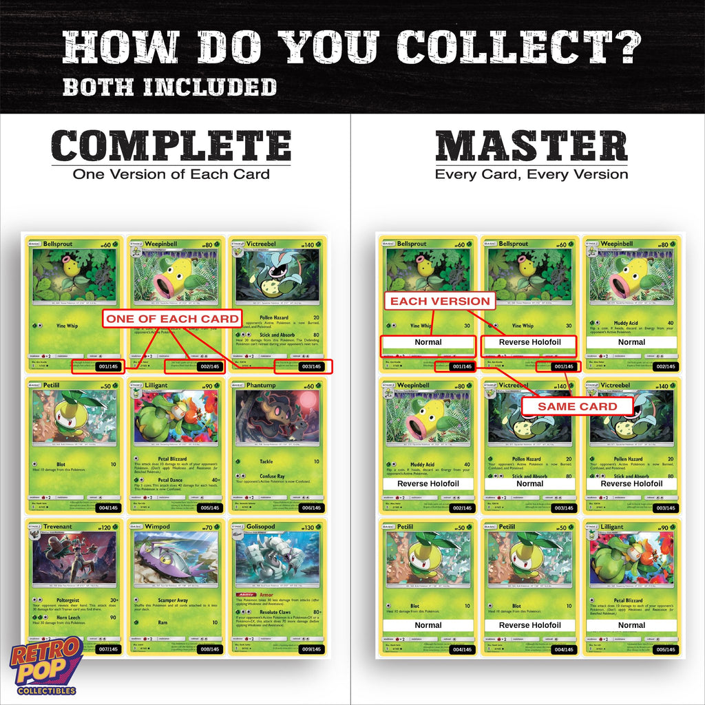 Complete Set vs Master Set versions of Guardians Rising binder placeholders