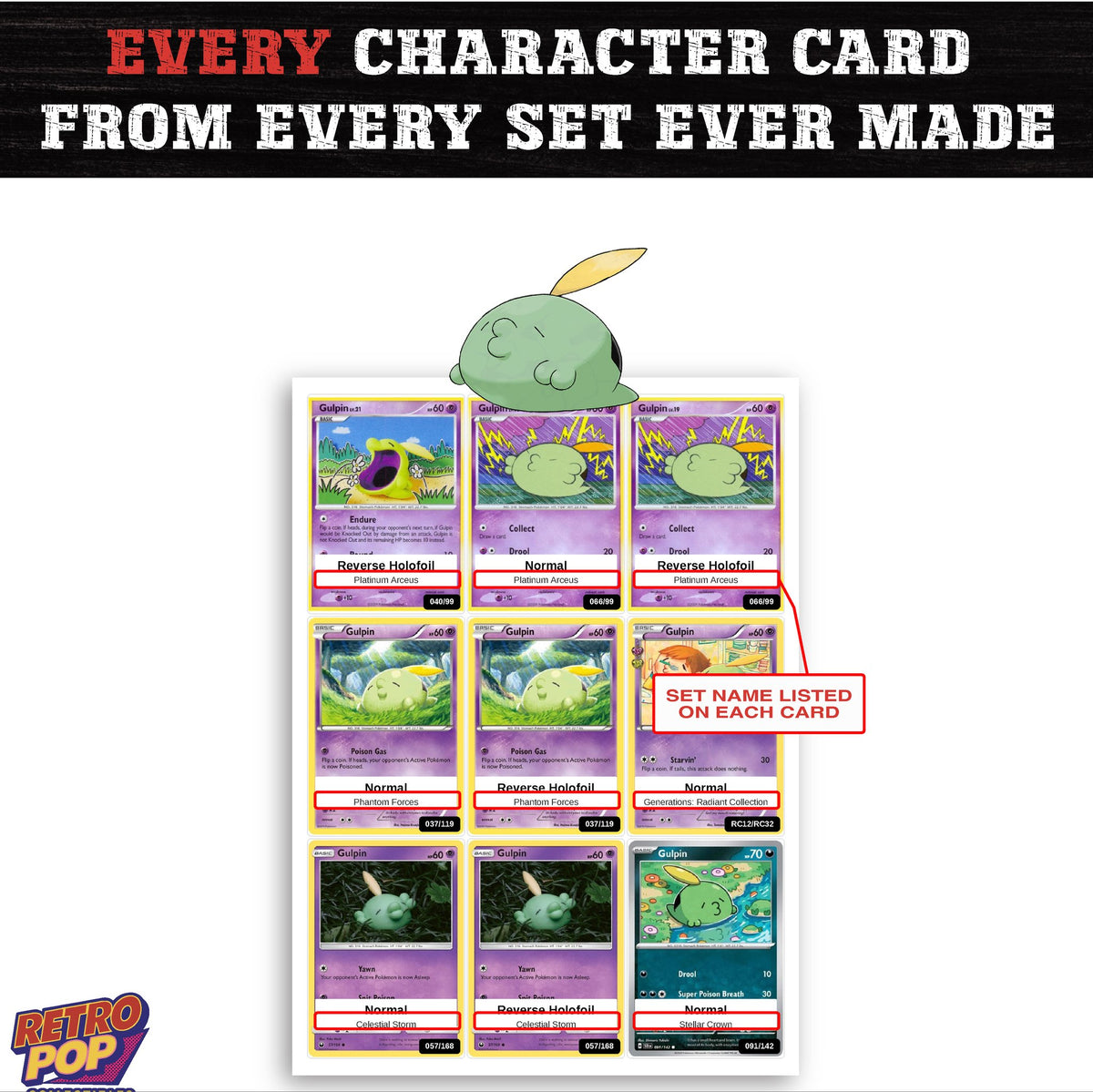 Gulpin card collection preview - every set Gulpin appears in