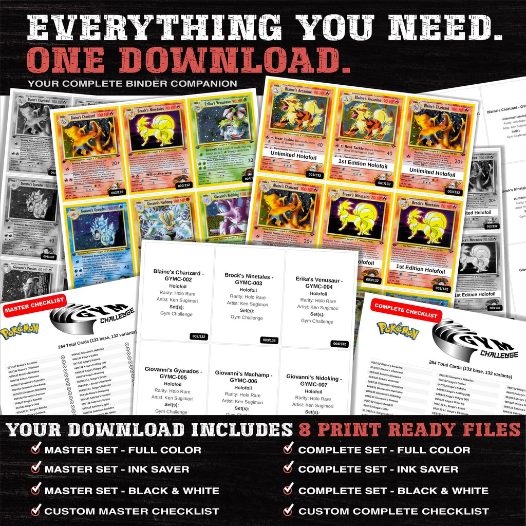 Everything included in the Gym Challenge placeholder download - 8 PDF files