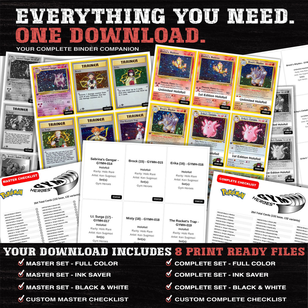 Everything included in the Gym Heroes placeholder download - 8 PDF files