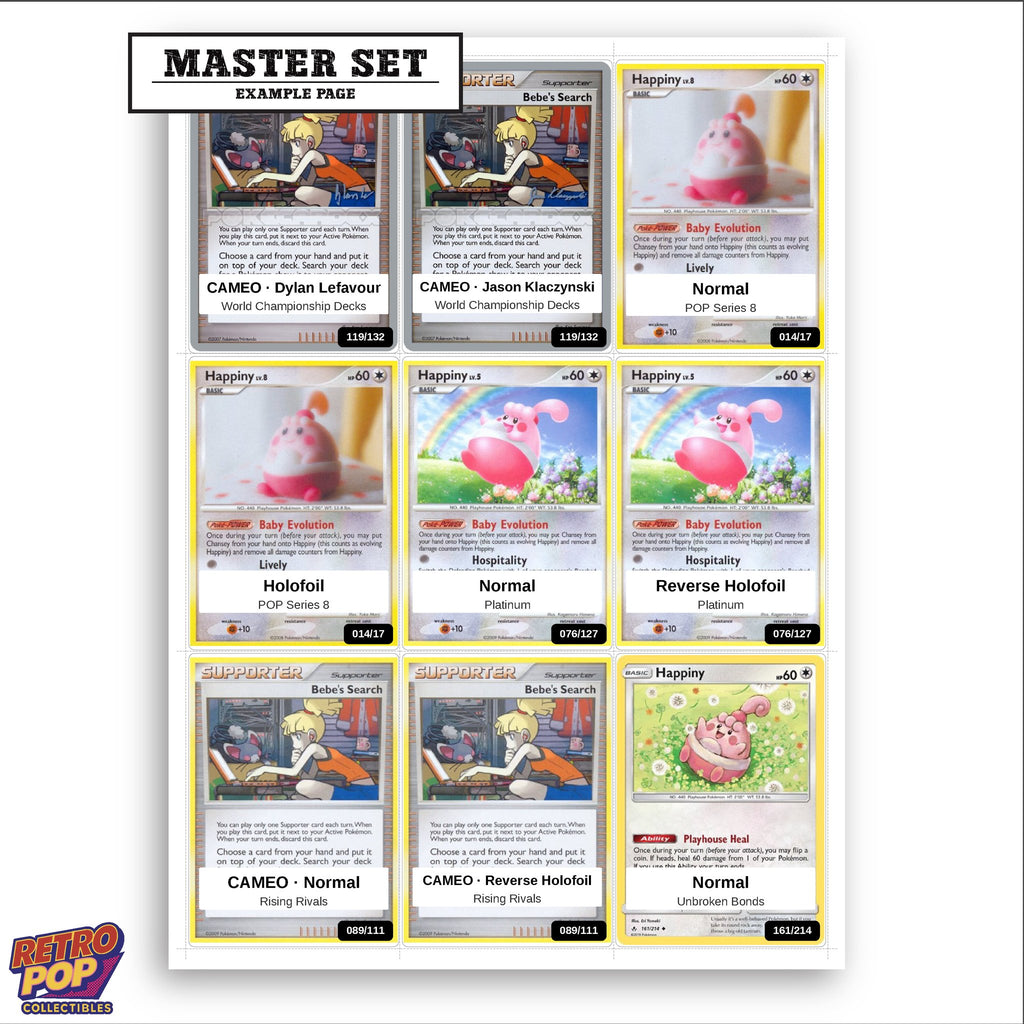 Printed Happiny Pokemon placeholders in binder - real photo 3