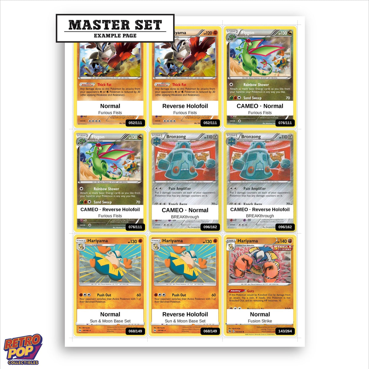 Printed Hariyama Pokemon placeholders in binder - real photo 1
