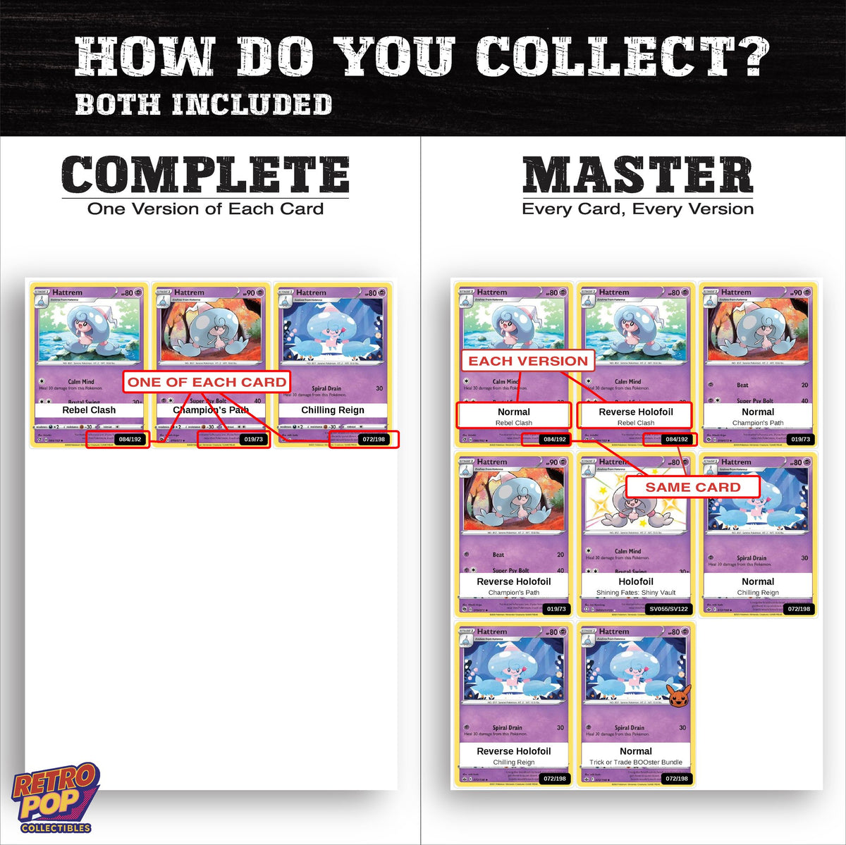 Complete Set vs Master Set versions of the Hattrem binder placeholders