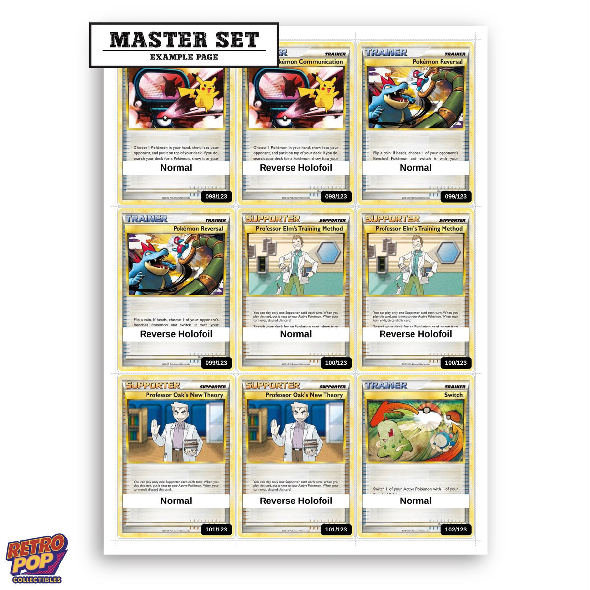 Printed HeartGold SoulSilver placeholders in binder - real photo 1