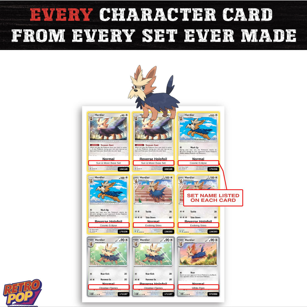 Herdier card collection preview - every set Herdier appears in