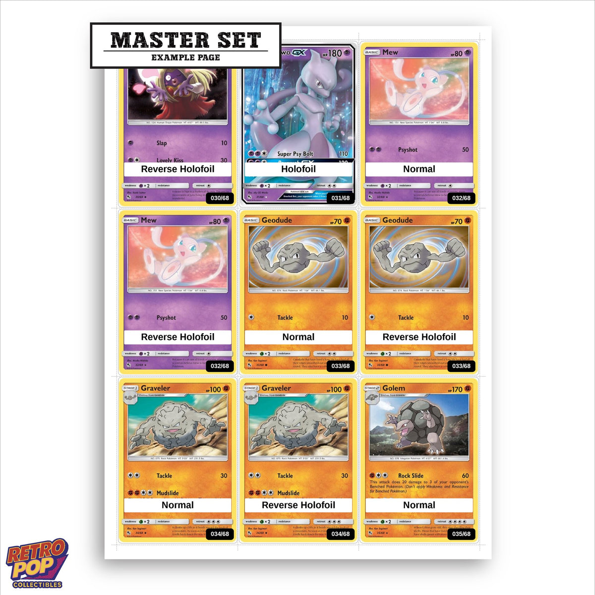 Printed Hidden Fates placeholders in binder - real photo 1