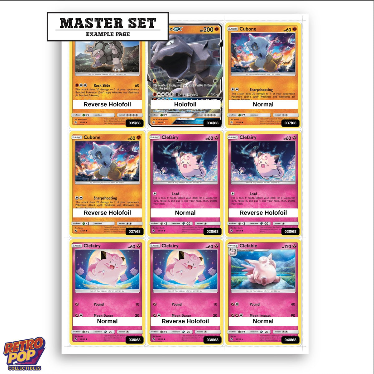 Printed Hidden Fates placeholders in binder - real photo 3