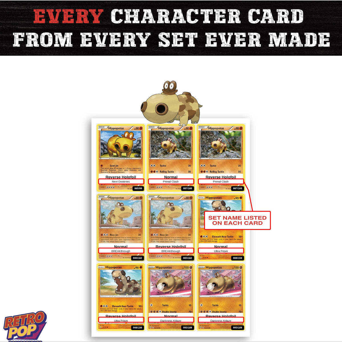Hippopotas card collection preview - every set Hippopotas appears in