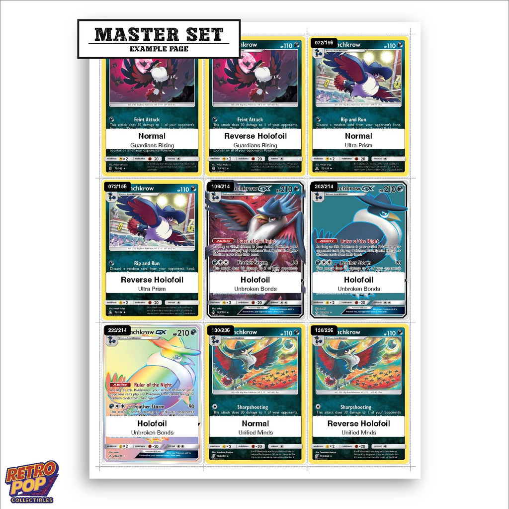 Printed Honchkrow Pokemon placeholders in binder - real photo 1