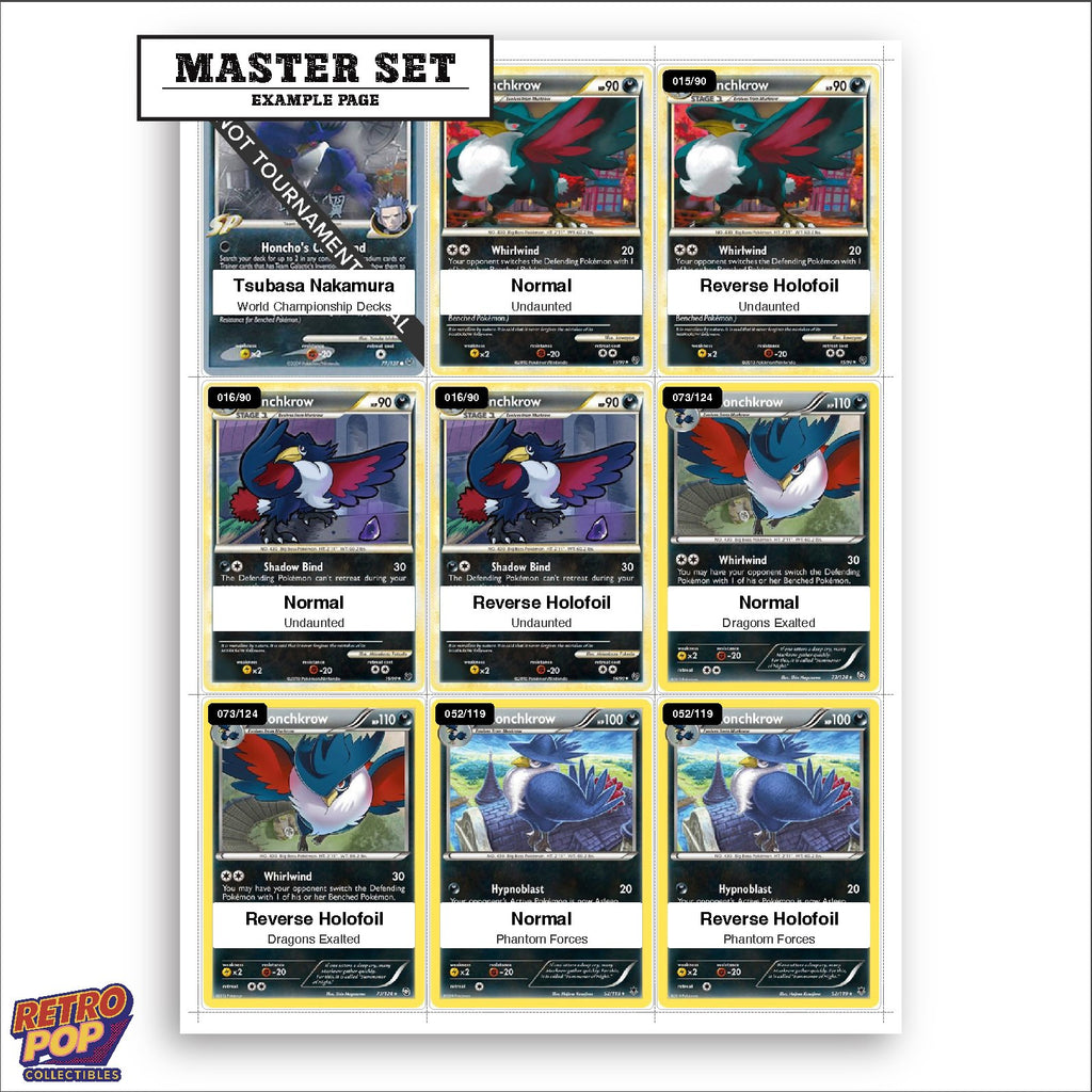 Printed Honchkrow Pokemon placeholders in binder - real photo 3