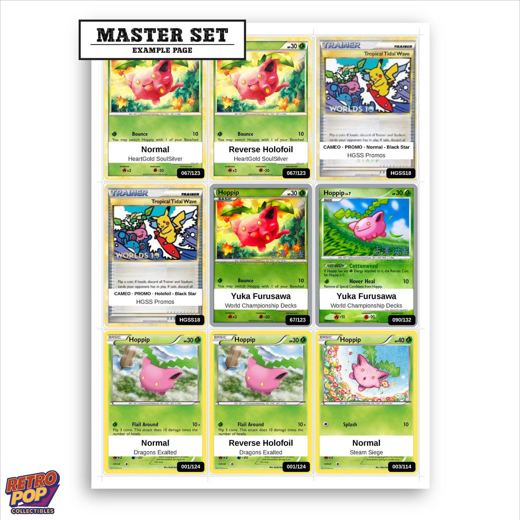 Printed Hoppip Pokemon placeholders in binder - real photo 1