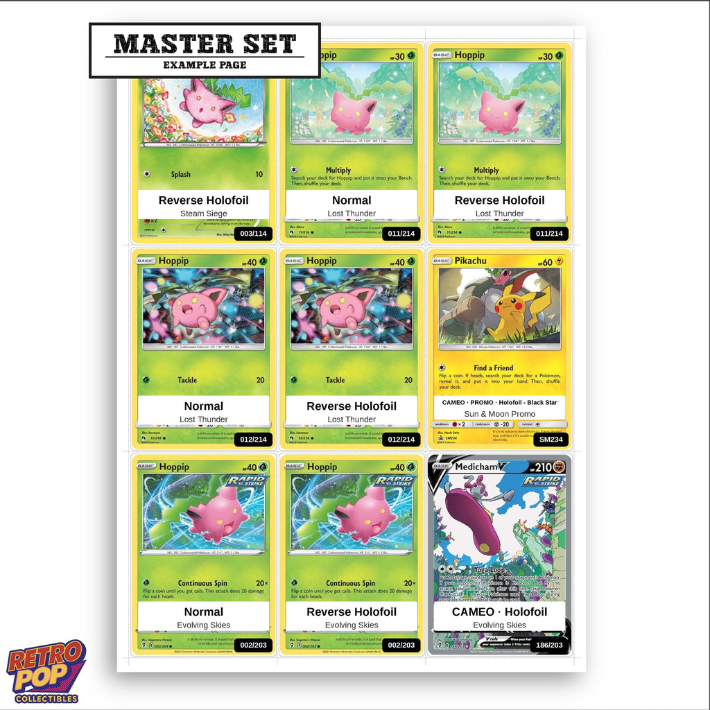 Printed Hoppip Pokemon placeholders in binder - real photo 3