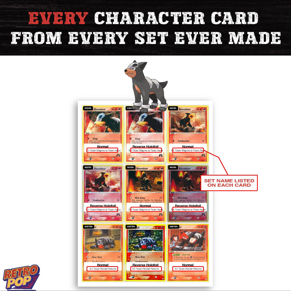 Houndour card collection preview - every set Houndour appears in
