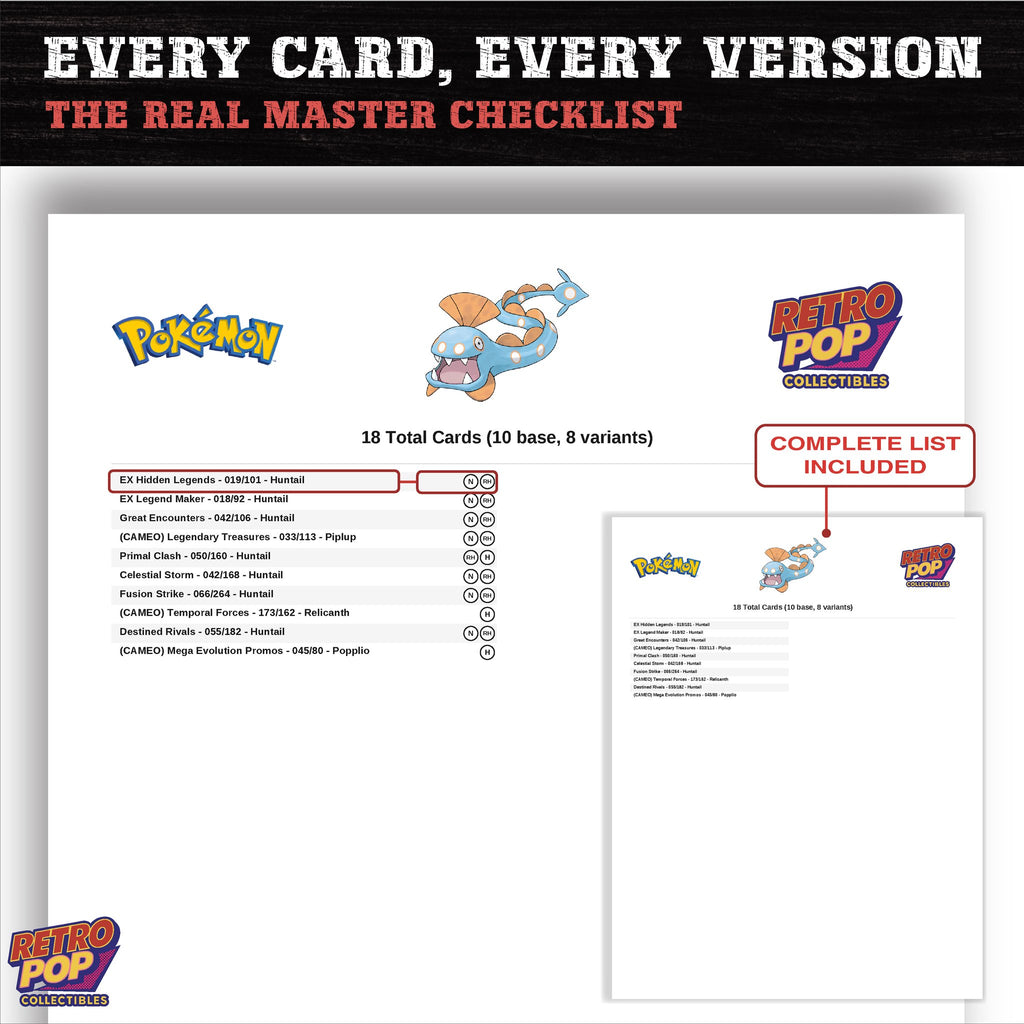 Huntail master set checklist PDF preview - every card listed