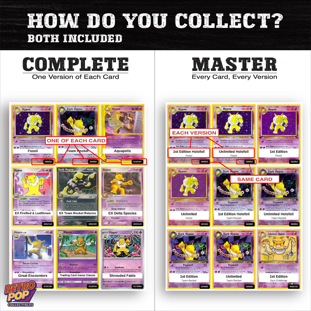 Complete Set vs Master Set versions of the Hypno binder placeholders