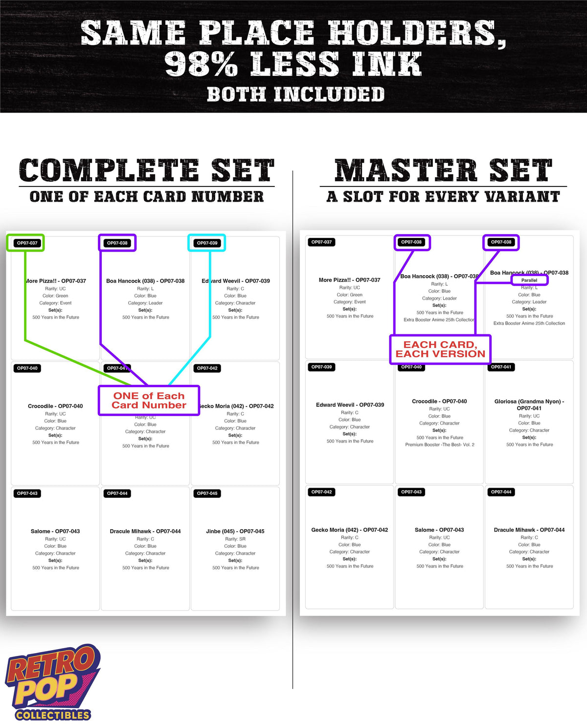 500 Years in the Future One Piece TCG binder placeholders printable PDF - image 5