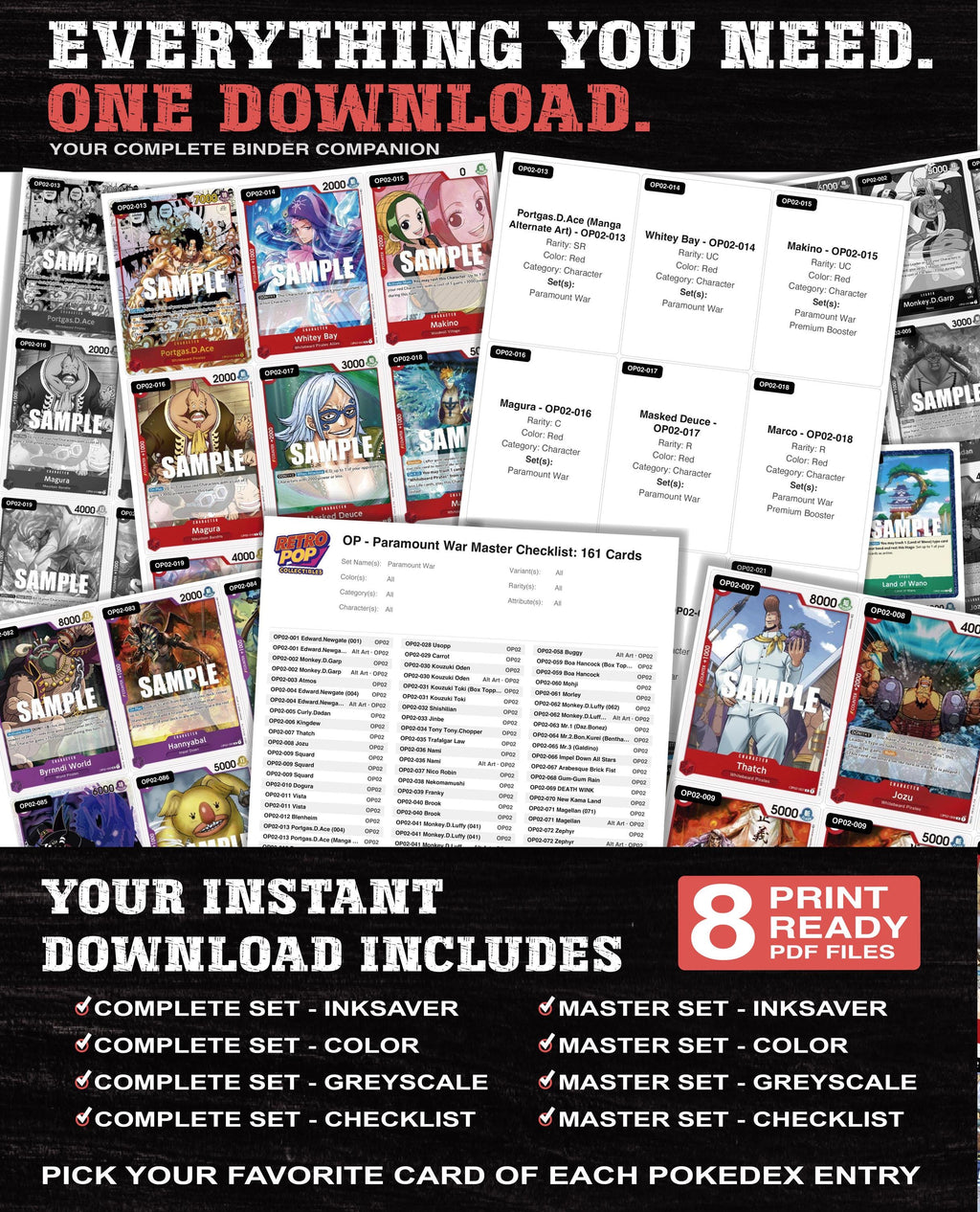 Paramount War One Piece TCG binder placeholders printable PDF - image 2