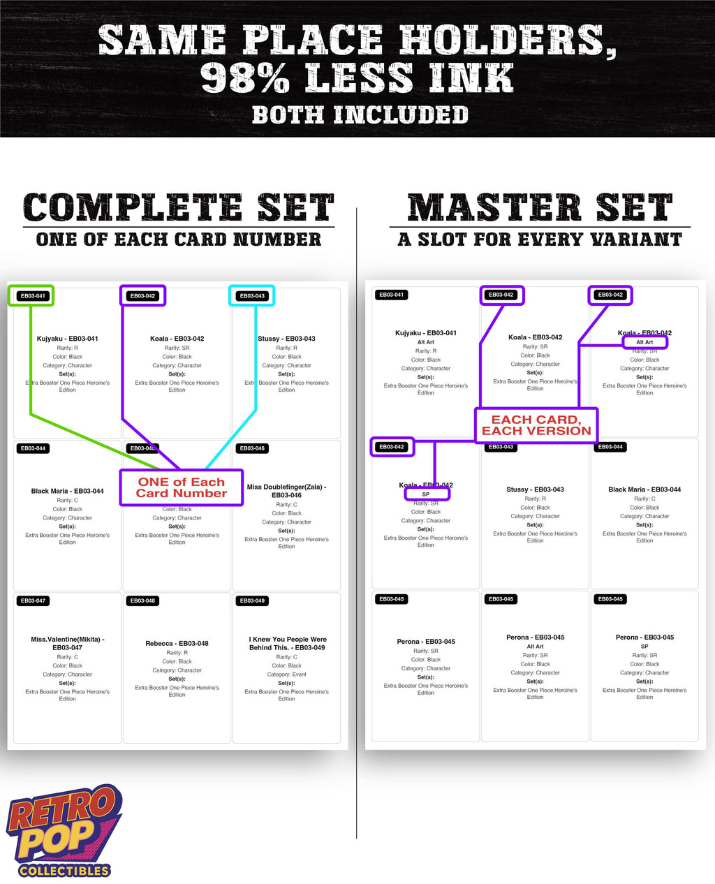 Heroine's Edition One Piece TCG binder placeholders printable PDF - image 5