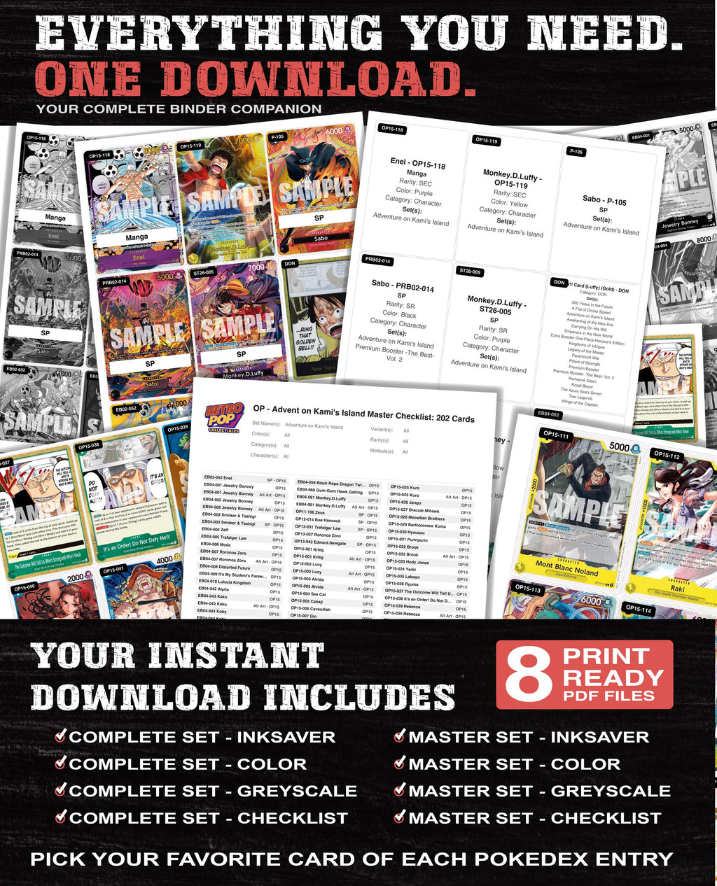 Adventure on Kami's Island One Piece TCG binder placeholders printable PDF - image 2