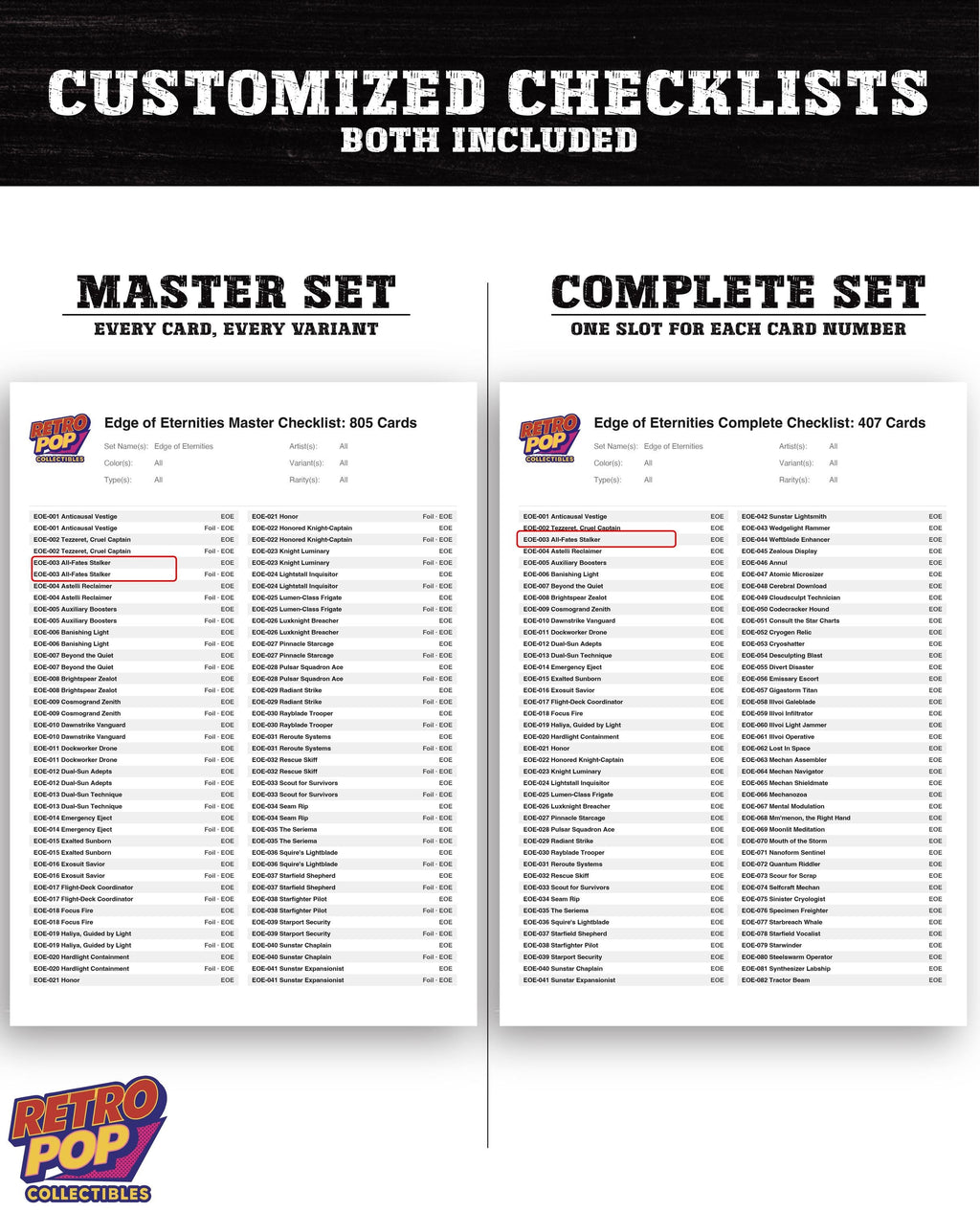 Edge of Eternities Magic The Gathering binder placeholders printable PDF - image 6