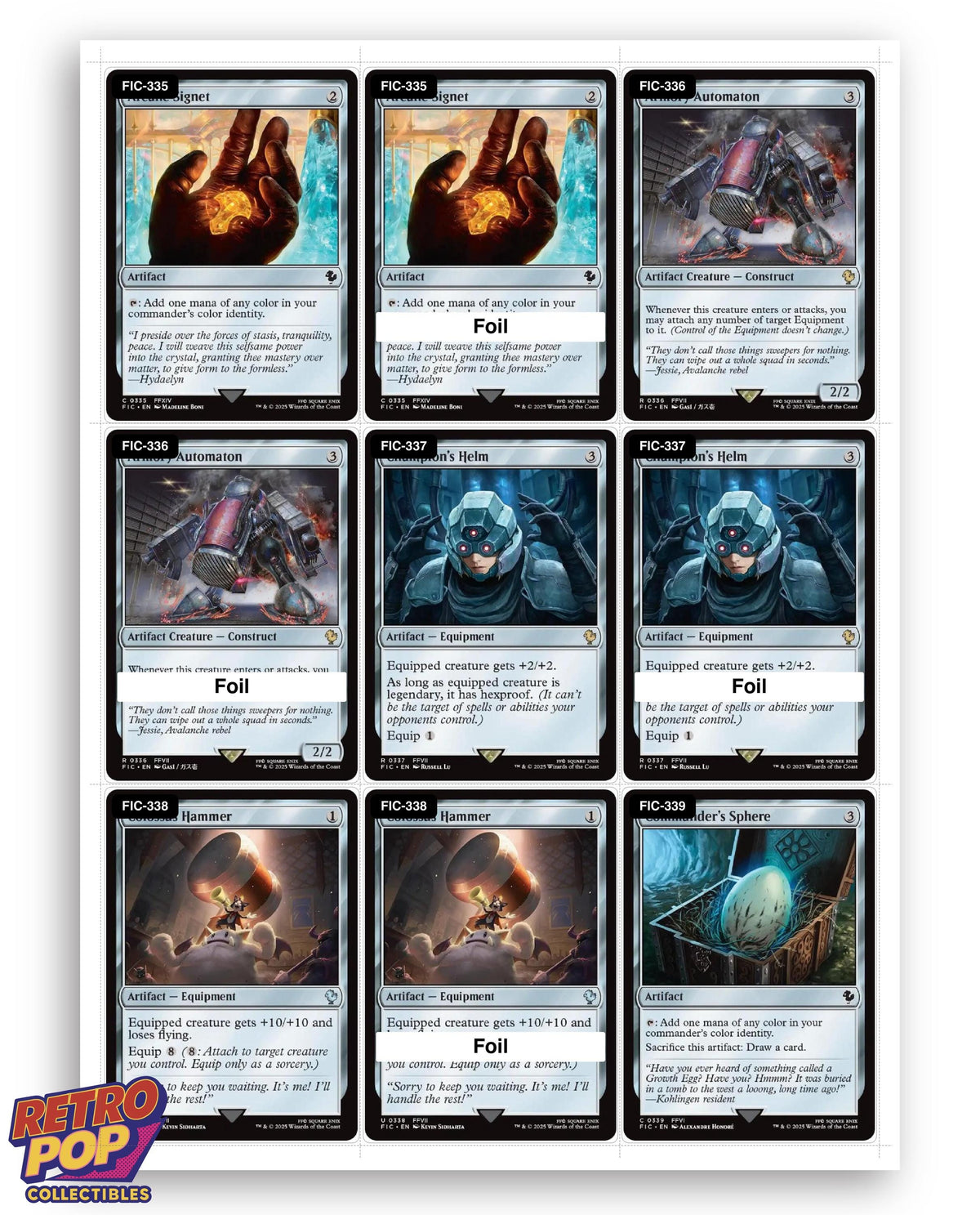 Final Fantasy Commander Magic The Gathering binder placeholders printable PDF - image 10