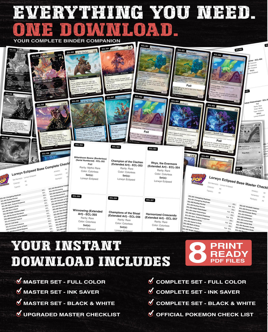 Lorwyn Eclipsed Magic The Gathering binder placeholders printable PDF - image 3