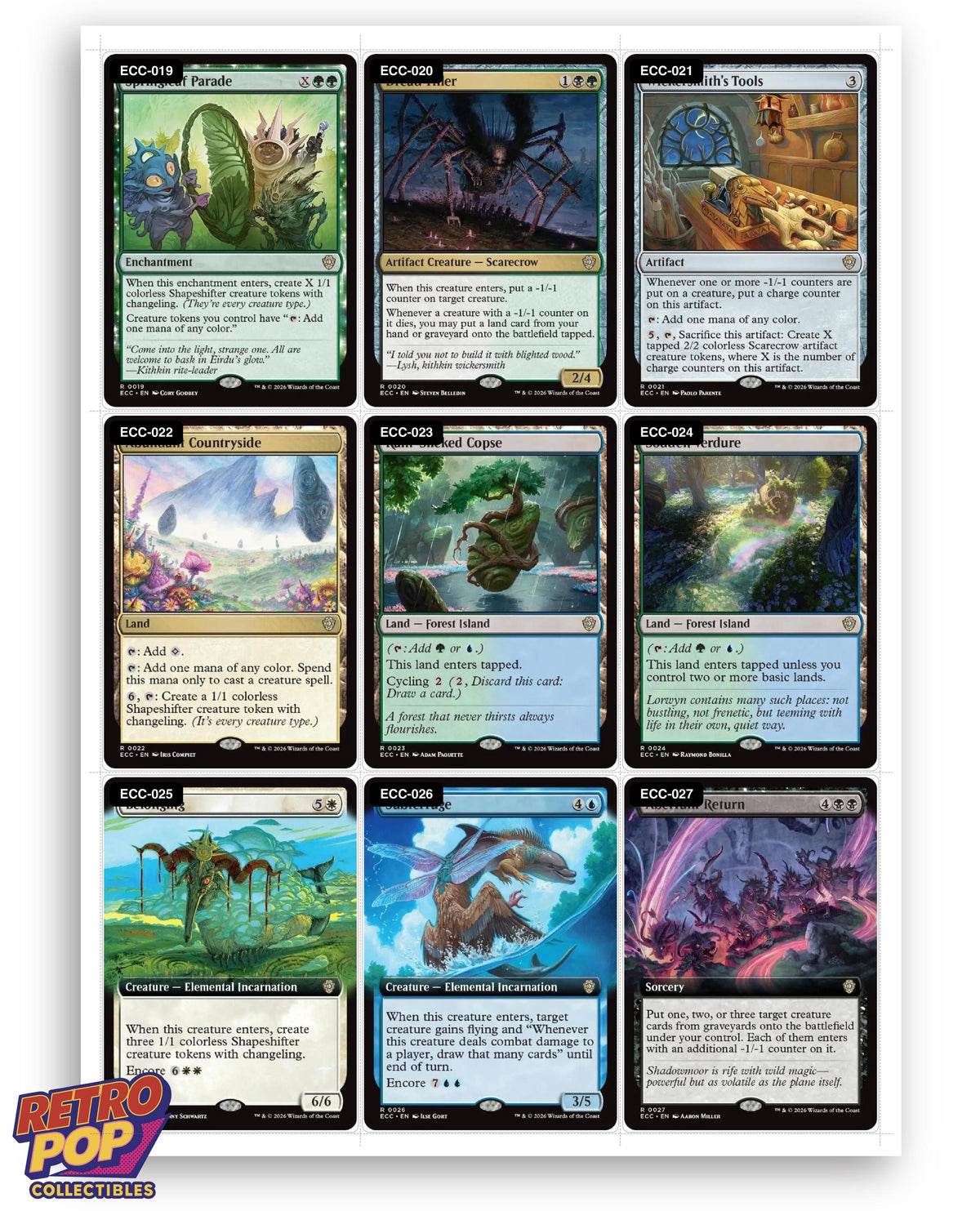 Lorwyn Eclipsed Commander Magic The Gathering binder placeholders printable PDF - image 7