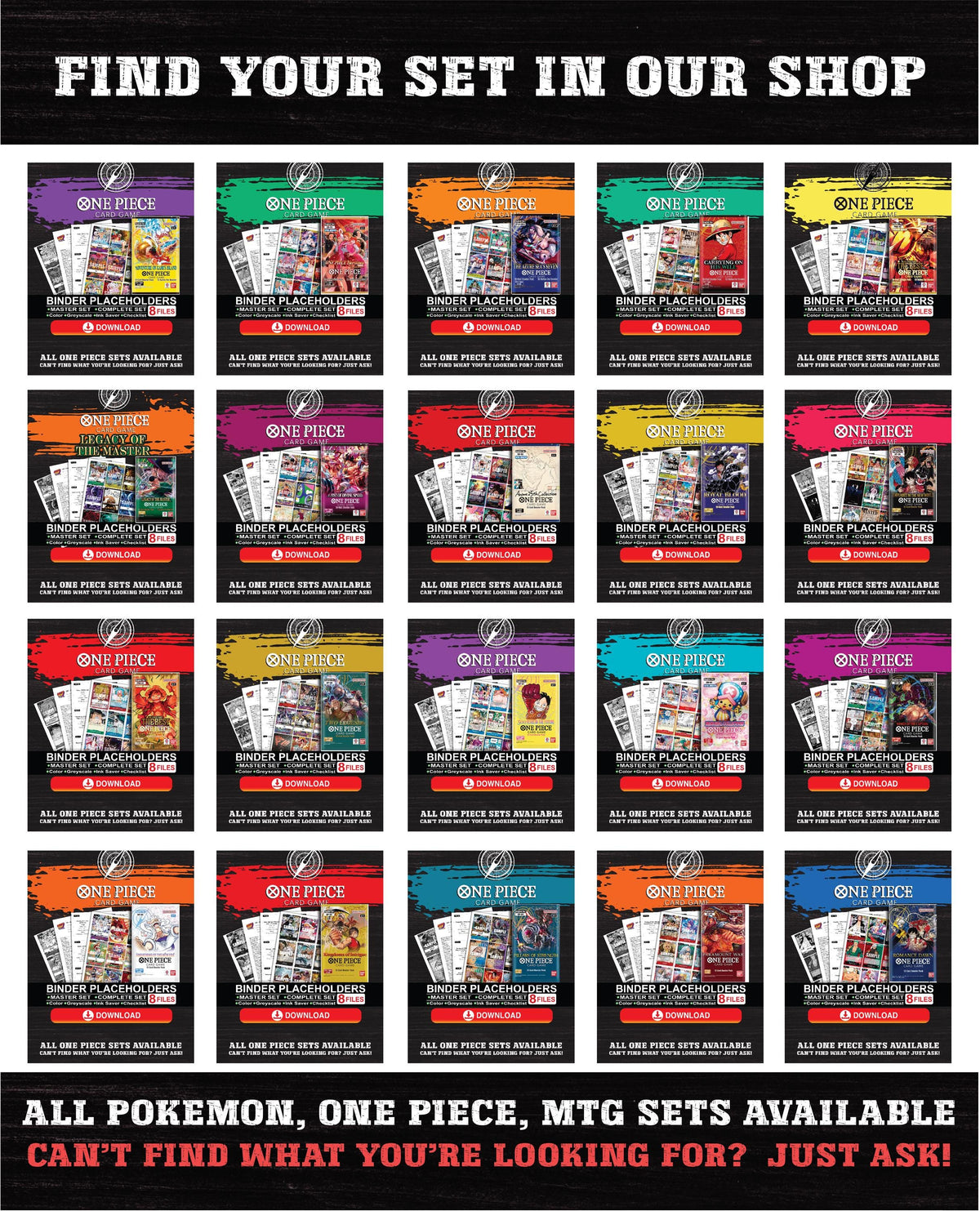 Adventure on Kami's Island One Piece TCG binder placeholders printable PDF - image 7