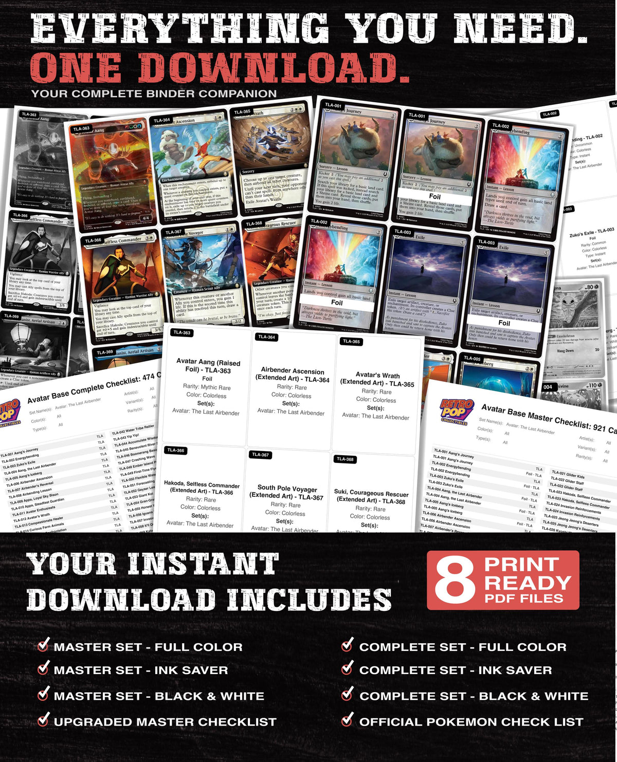 Avatar: The Last Airbender Magic The Gathering binder placeholders printable PDF - image 2
