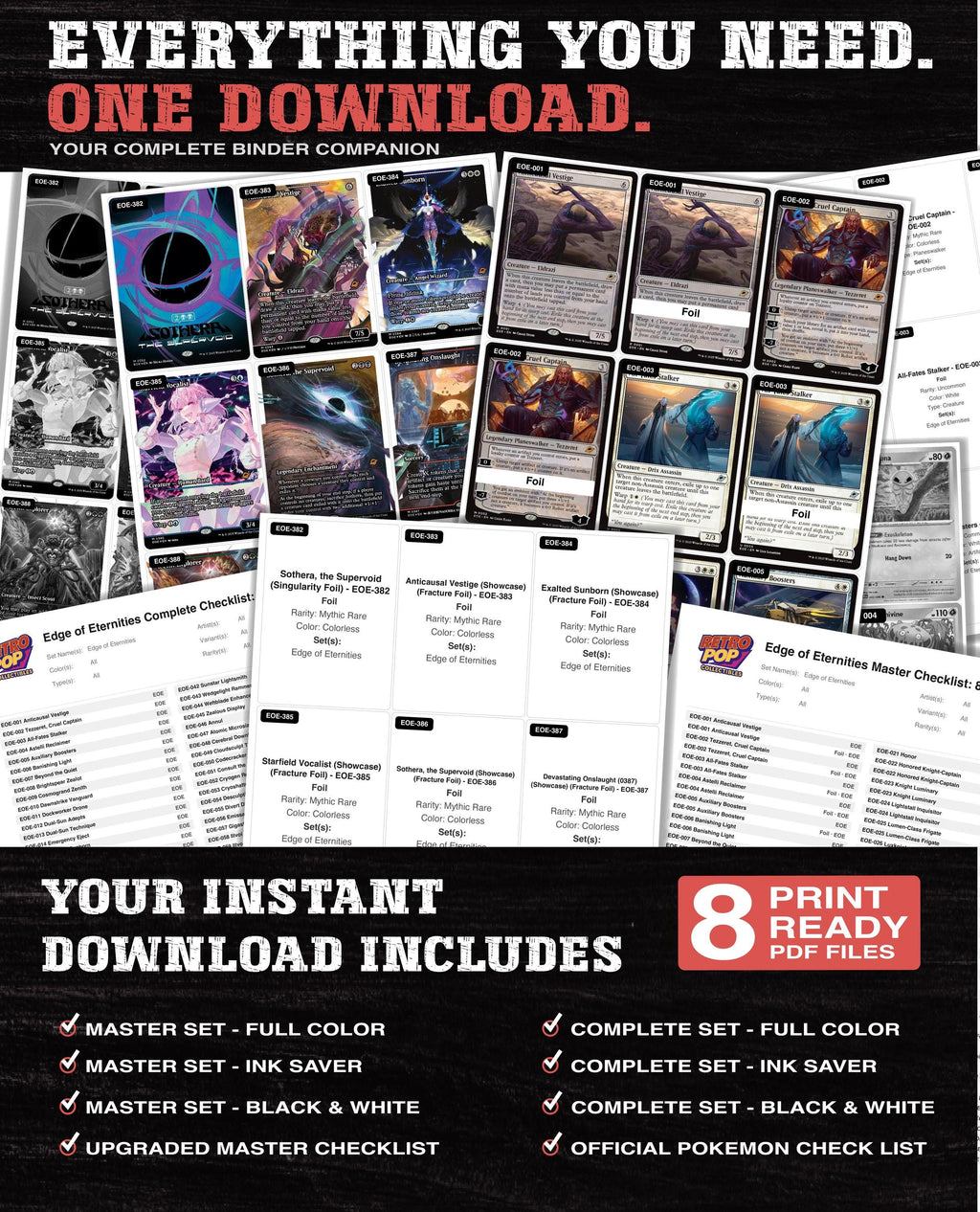 Edge of Eternities Magic The Gathering binder placeholders printable PDF - image 2
