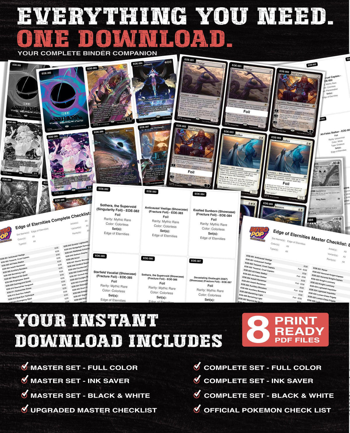 Edge of Eternities Magic The Gathering binder placeholders printable PDF - image 2