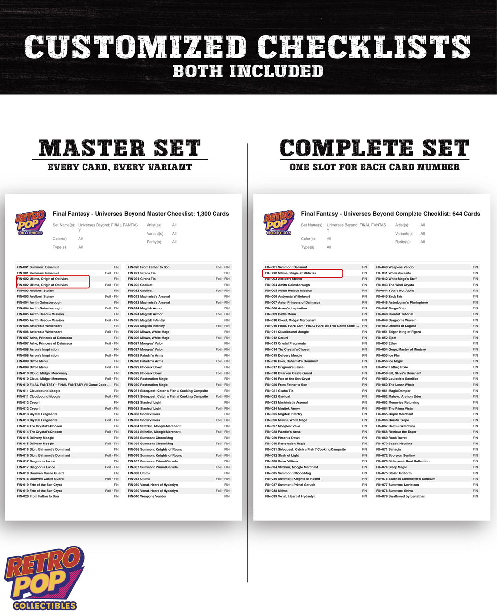 Final Fantasy Magic The Gathering binder placeholders printable PDF - image 6